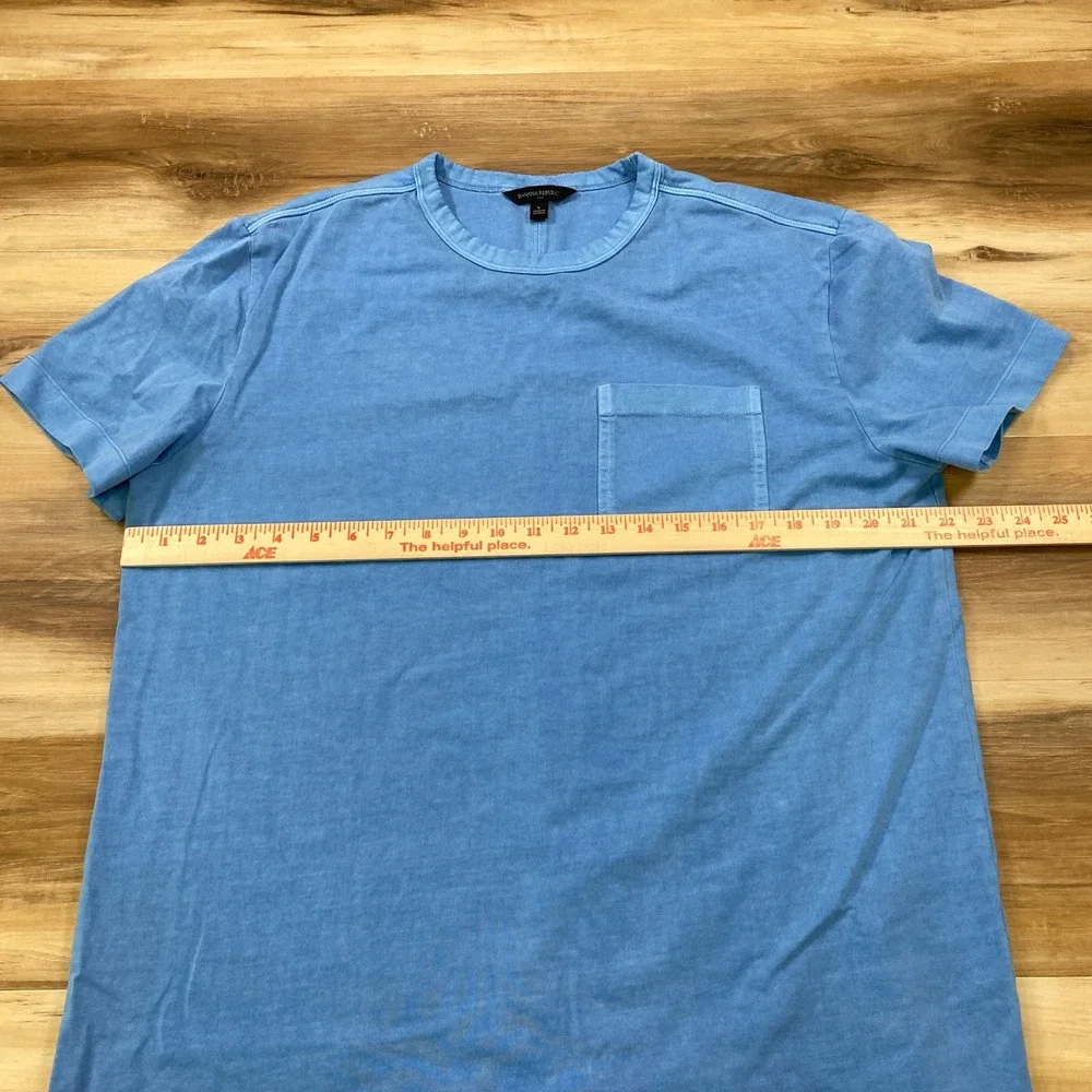 Banana Republic Pocket T-Shirt Mens Large Heritage Cotton Crewneck Blue Classic